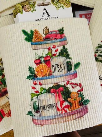 Christmas Candy Canes Swedish Dish Cloth - Deer Creek Mercantile