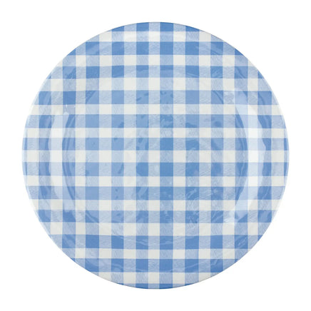 Gingham 11" Melamine Plate, Blue - Deer Creek Mercantile