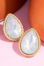Doorbuster #50 Glass Teardrop Earrings * Opal - Deer Creek Mercantile