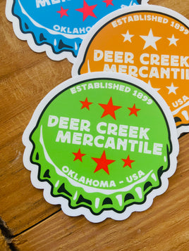 Deer Creek Mercantile Bottle Cap Sticker *Lime Green - Deer Creek Mercantile