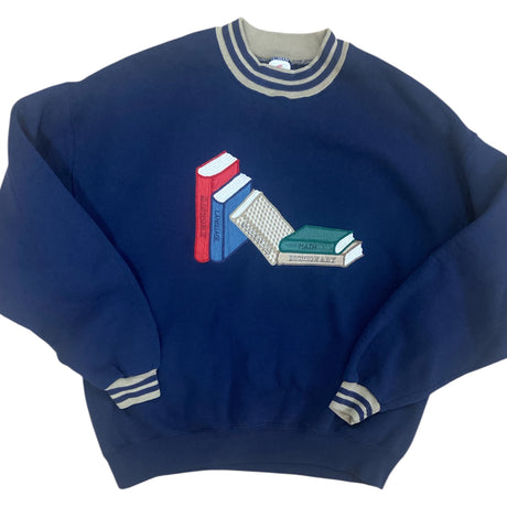 Vintage Teacher School Books Sweatshirt *Size XL (JERZEES-MADE IN USA) - Deer Creek Mercantile