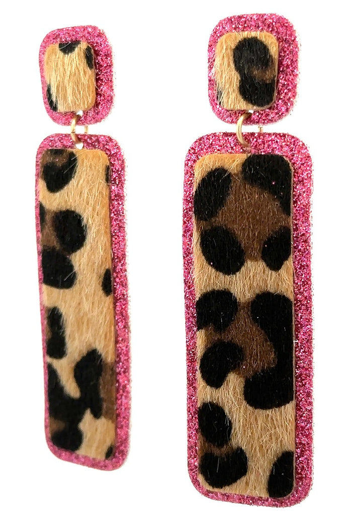 Doorbuster #42 Pink Leopard Dangle Earrings - Deer Creek Mercantile