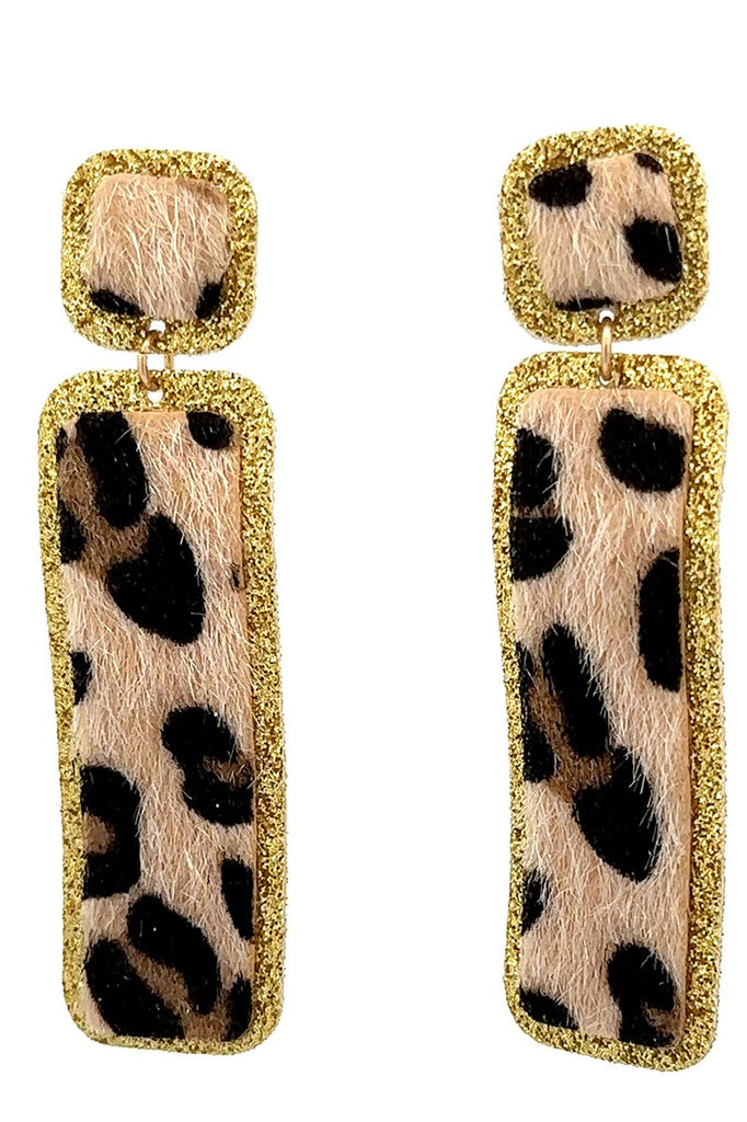 Doorbuster #43 Tan Leopard Dangle Earrings - Deer Creek Mercantile