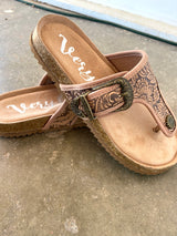 Sunny's Tooled Sandal * Tan - Deer Creek Mercantile