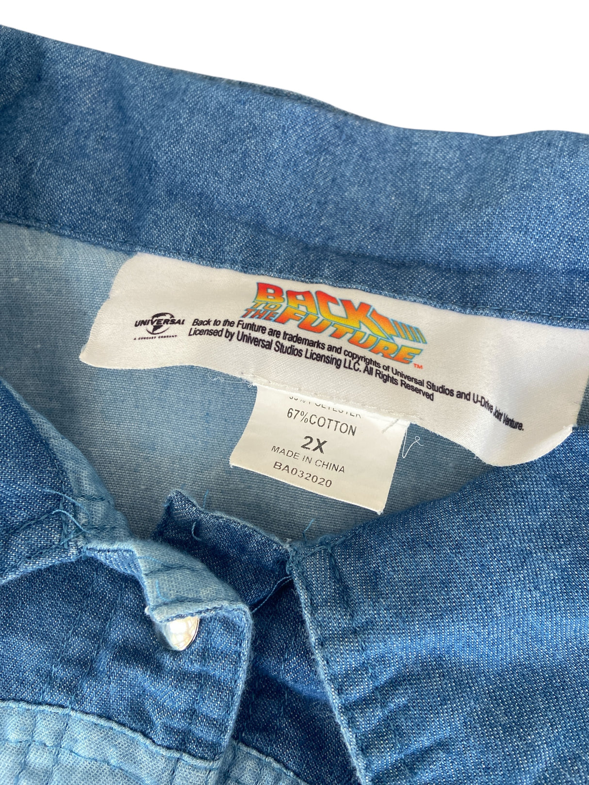 Vintage Back To The Future Denim Shirt *Size 2XL - Deer Creek Mercantile