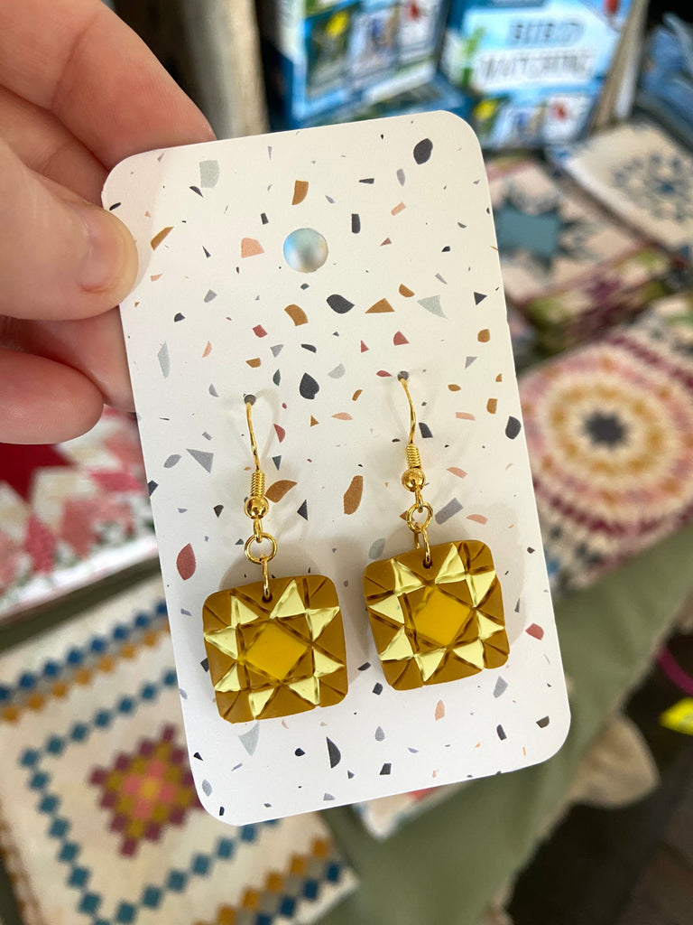 Some Sunny Day Quilt Pattern Dangle Earrings - Deer Creek Mercantile