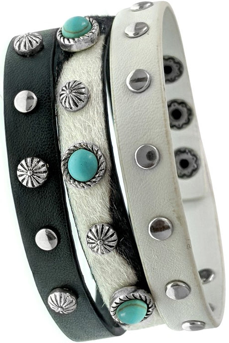 Triple Trail 3 Strand Western Studded Bracelet - Deer Creek Mercantile