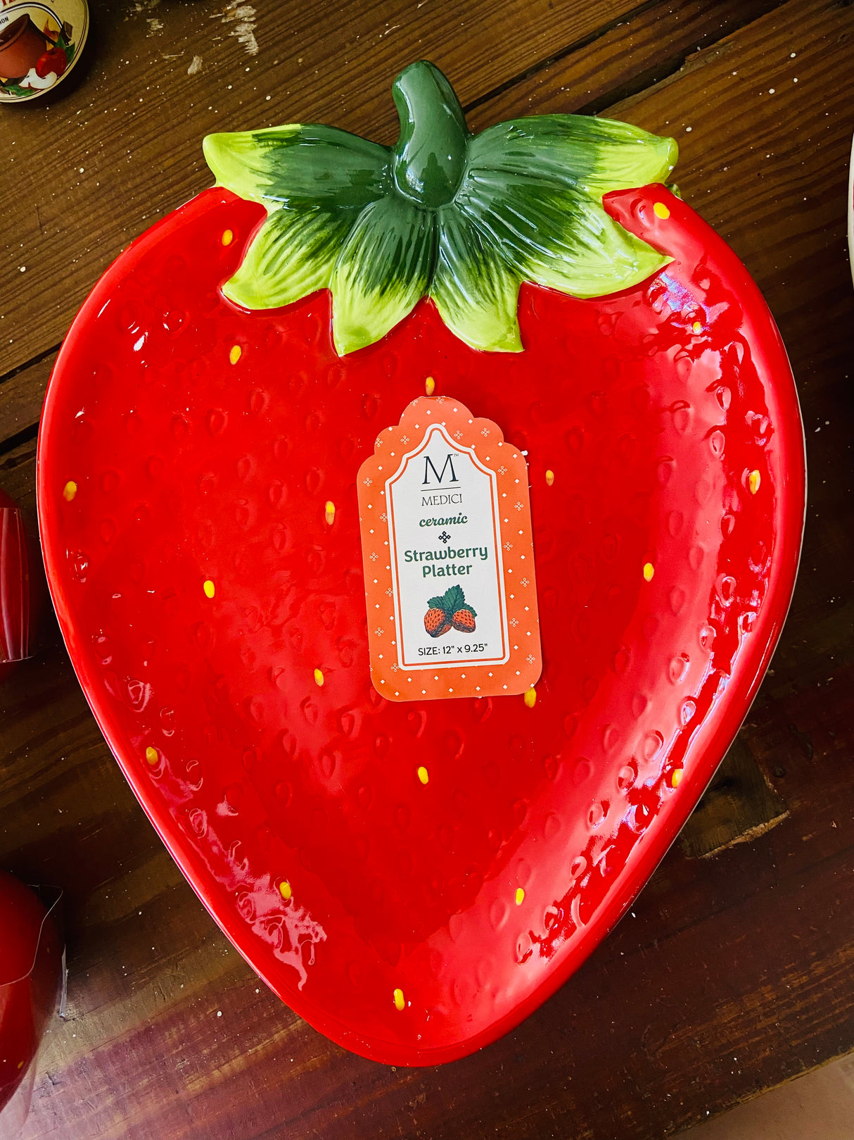 12" Ceramic Strawberry Platter - Deer Creek Mercantile