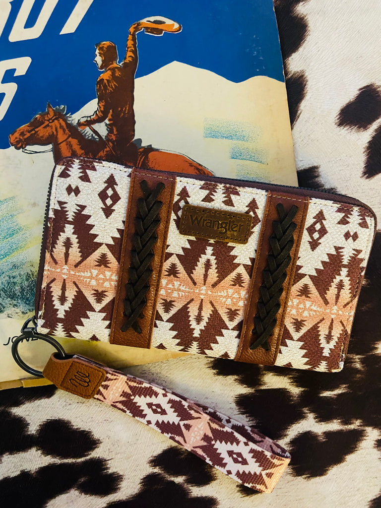 Wrangler Southwestern Art Print Wallet - Light Coffee - Deer Creek Mercantile