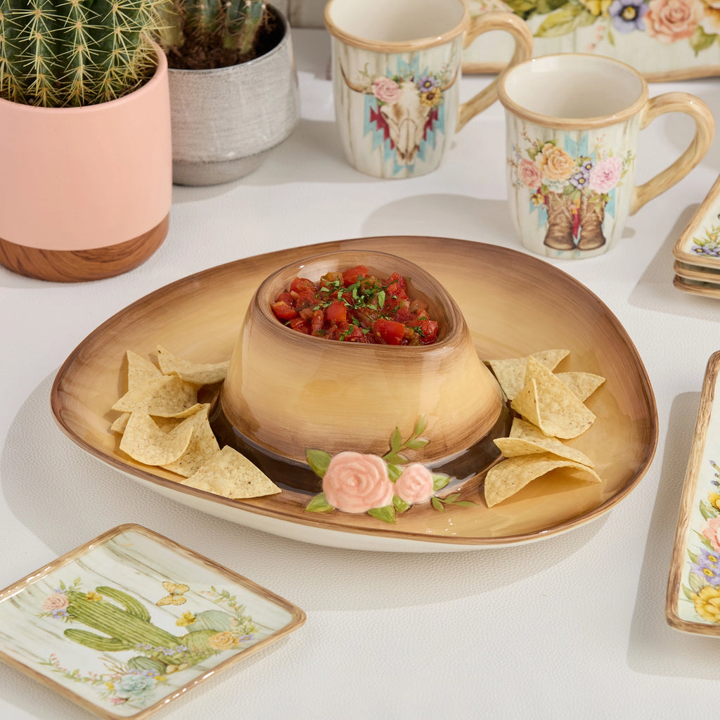 Rosewood Ranch Cowgirl Hat Chip & Dip (SEE DESCRIP. FOR SHIPPING) - Deer Creek Mercantile