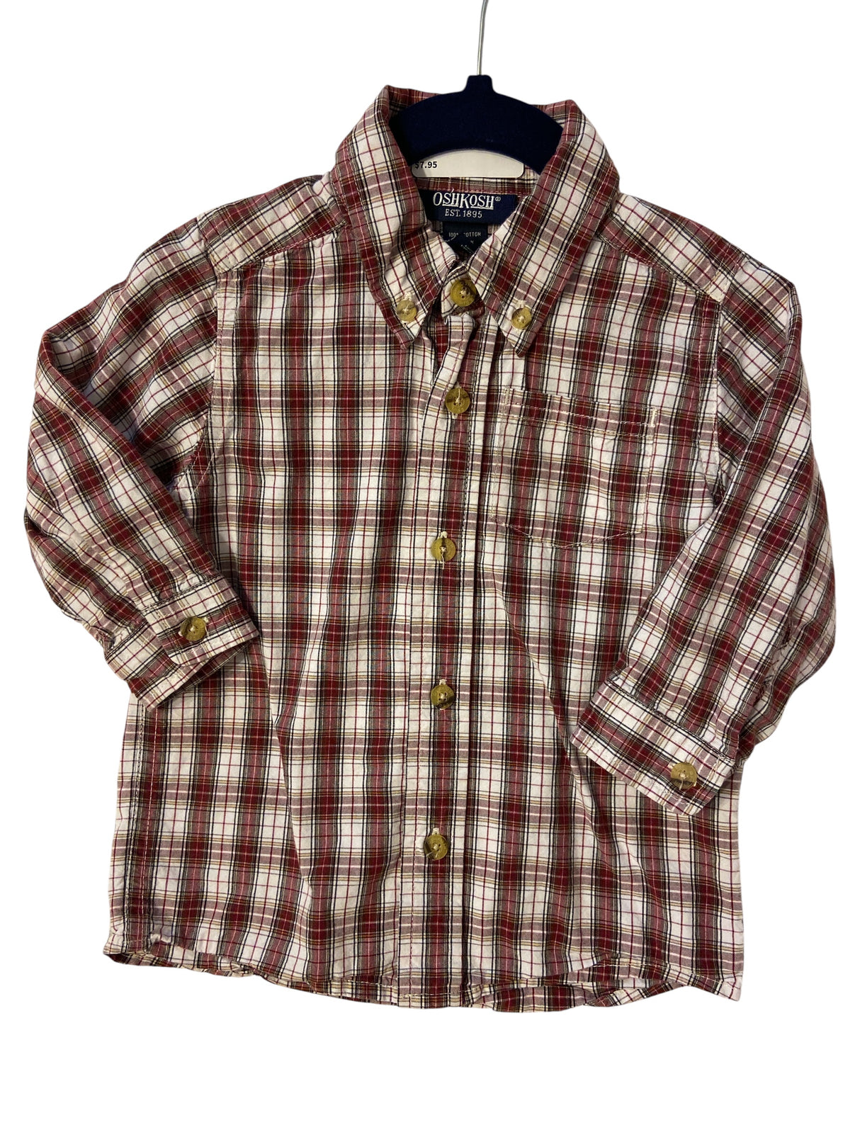 Pre-Loved Oshkosh Plaid Baby Boys Shirt *24 Months - Deer Creek Mercantile