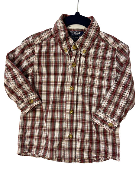 Pre-Loved Oshkosh Plaid Baby Boys Shirt *24 Months - Deer Creek Mercantile