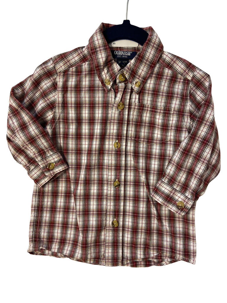 Pre-Loved Oshkosh Plaid Baby Boys Shirt *24 Months - Deer Creek Mercantile