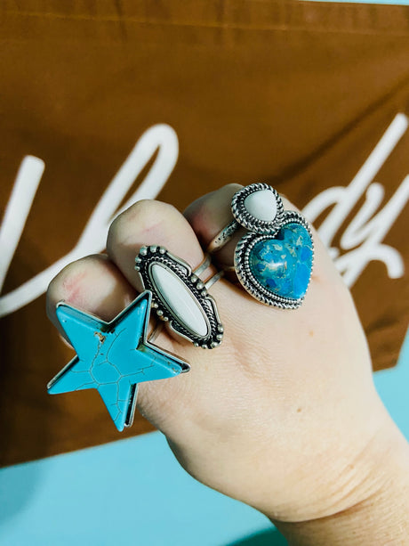 Starstruck Star Faux Adjustable Ring - Deer Creek Mercantile