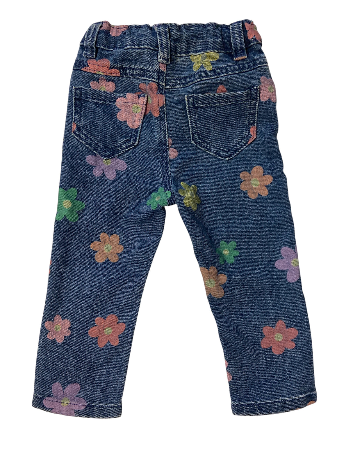Pre-Loved Garanimals Flower Power Baby Girls Jeans *Size 18 Months - Deer Creek Mercantile