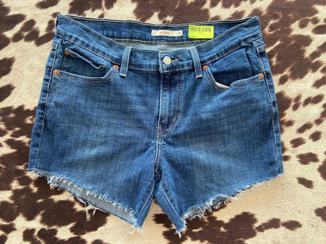 Pre-Loved Distressed Levi's Denim Shorts Size 30 - Deer Creek Mercantile