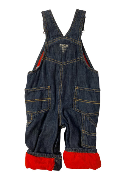 Pre-Loved Oshkosh Red Fleece & Denim Overalls *9 Months - Deer Creek Mercantile