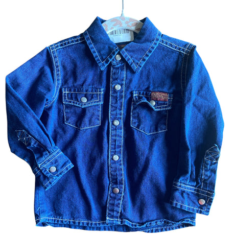 Pre-Loved 7 For All ManKind Blue Denim Shirt Size 18 M - Deer Creek Mercantile