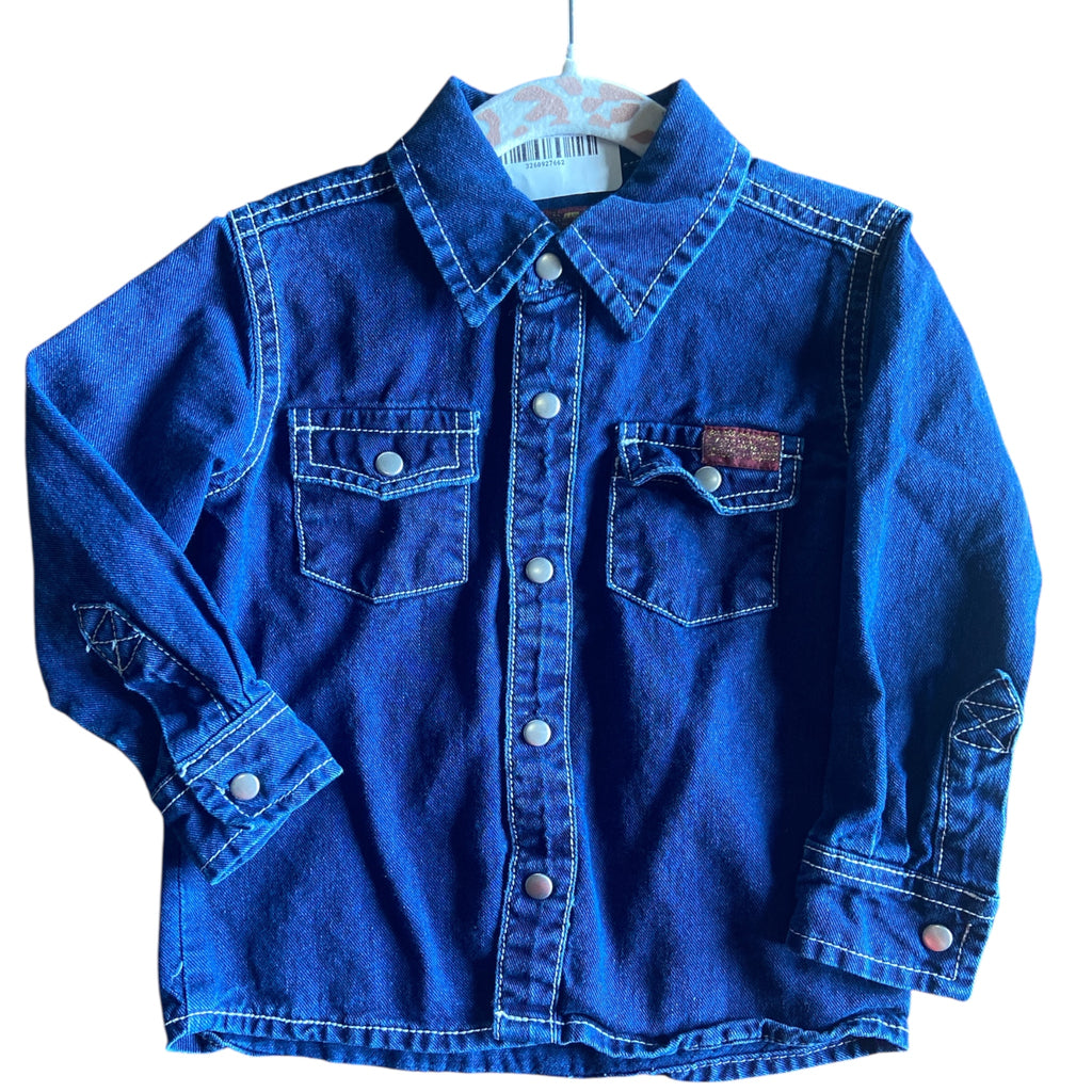 Pre-Loved 7 For All ManKind Blue Denim Shirt Size 18 M - Deer Creek Mercantile