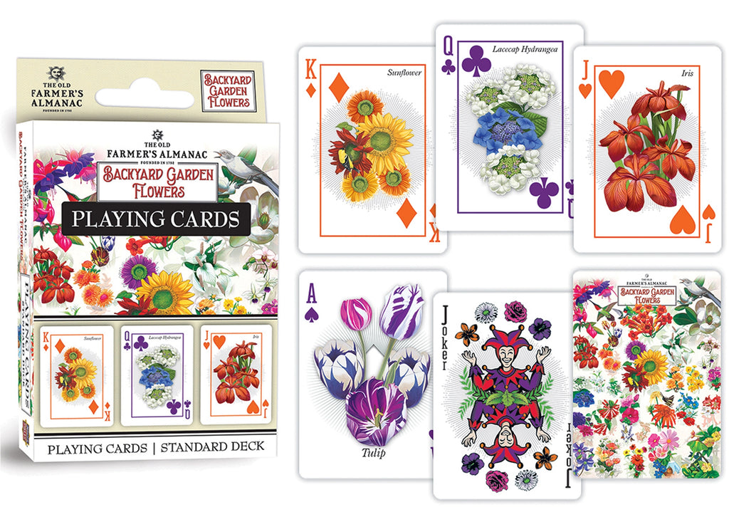 Farmer's Almanac - Backyard Garden Flowers Playing Cards - Deer Creek Mercantile
