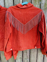Rhinestone Detail Corduroy Jacket (Rust) - Deer Creek Mercantile