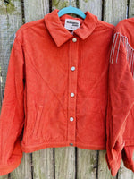 Rhinestone Detail Corduroy Jacket (Rust) - Deer Creek Mercantile