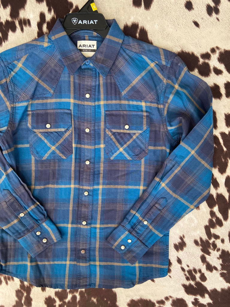 Men's Ariat Harland Retro Fit Shirt (Blue) - Deer Creek Mercantile