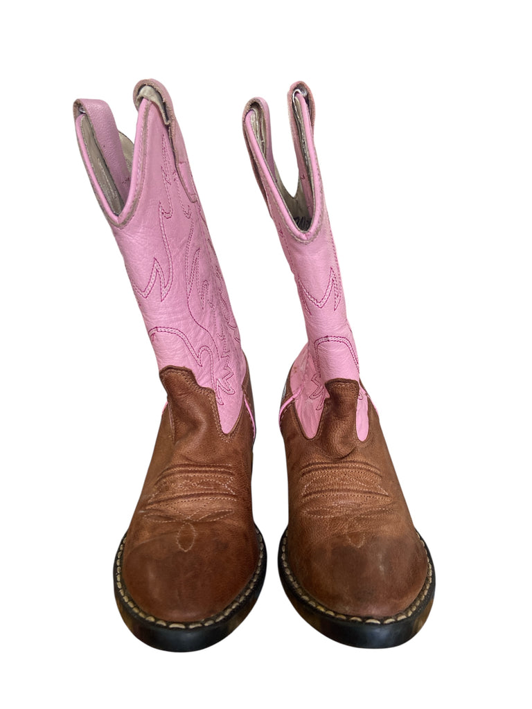 Pre-Loved Pink Cowboy Boots *Size 10S (Old West) - Deer Creek Mercantile