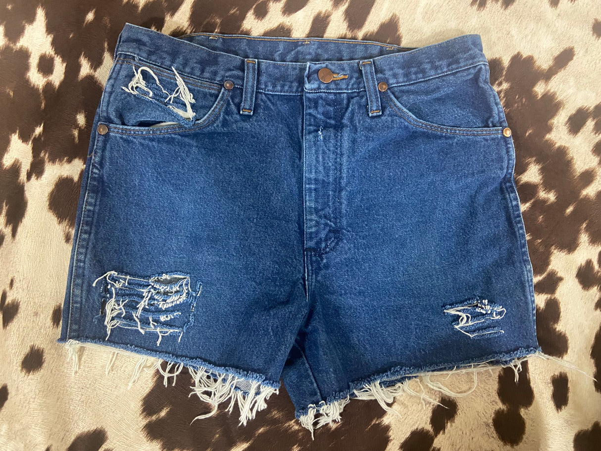 VINTAGE Wrangler Cutoff Denim Shorts Distressed - Deer Creek Mercantile