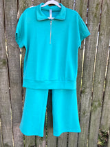 The Boardwalk Matching Top & Pant Matching Set *Emerald