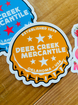 Deer Creek Mercantile Bottle Cap Sticker *Orange - Deer Creek Mercantile