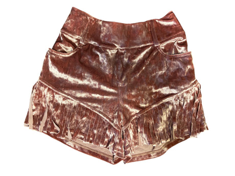 Pre-Loved Crazy Train Velvet Pink Shorts *Size Small - Deer Creek Mercantile