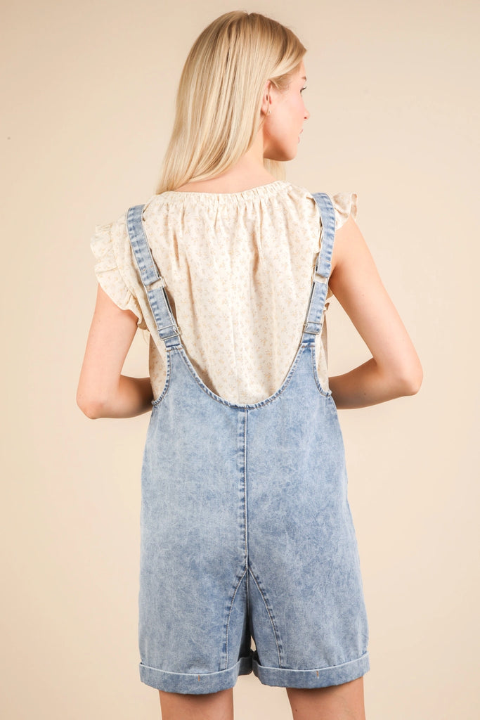 Washed Denim Romper - Deer Creek Mercantile