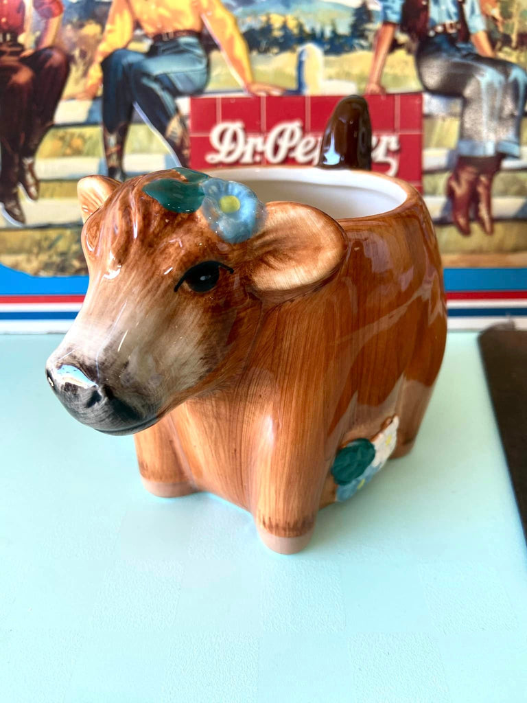 Ceramic Sculpted Cow Mug - Deer Creek Mercantile
