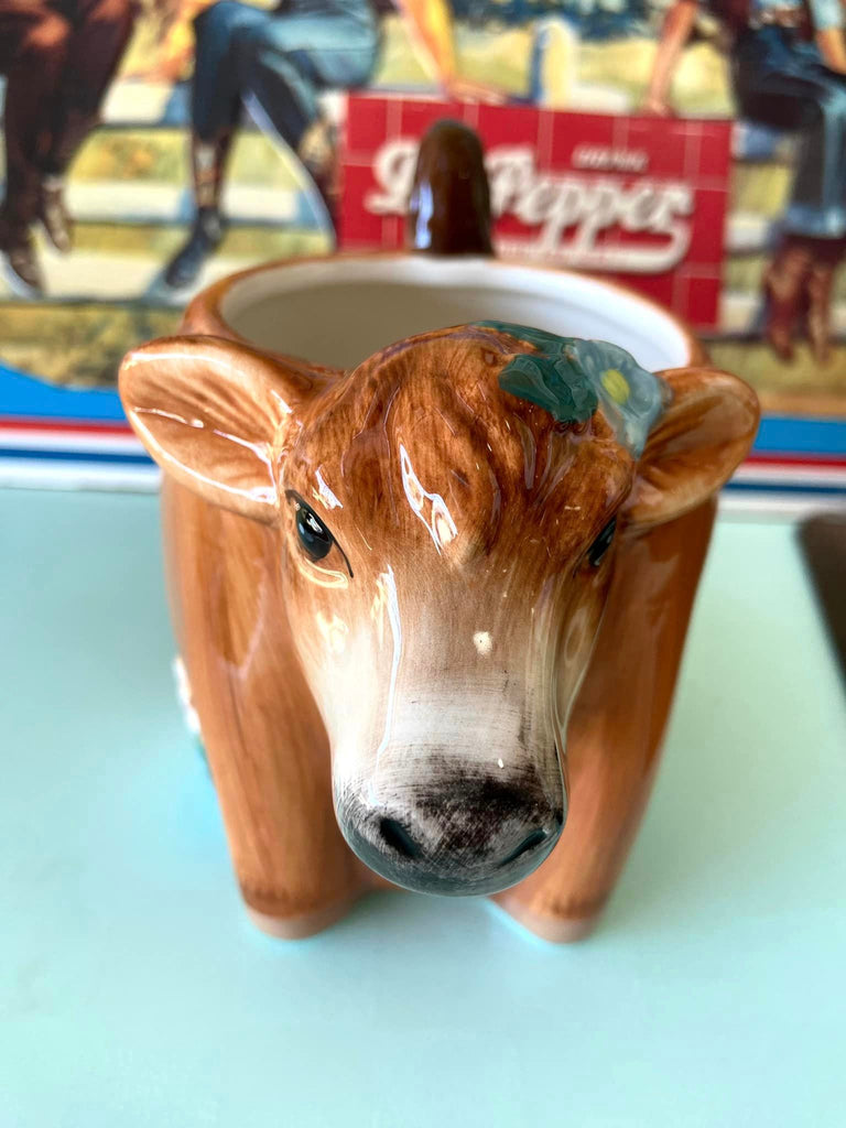 Ceramic Sculpted Cow Mug - Deer Creek Mercantile
