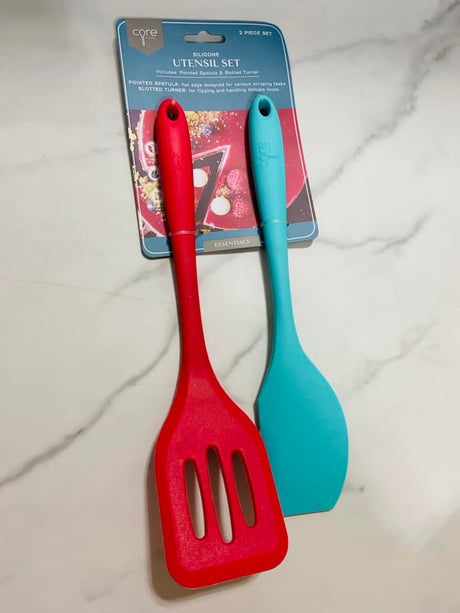 Red & Teal Utensil + Spatula Set - Deer Creek Mercantile