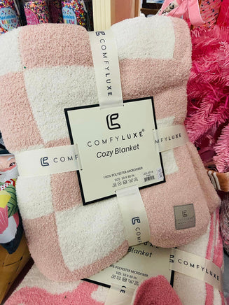 Check Pattern Throw Blanket *Pink - Deer Creek Mercantile