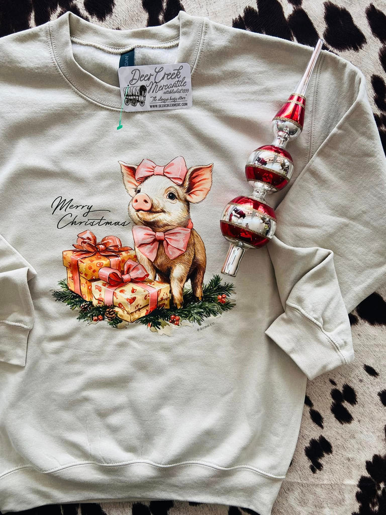 Christmas Pig Sweatshirt - Deer Creek Mercantile