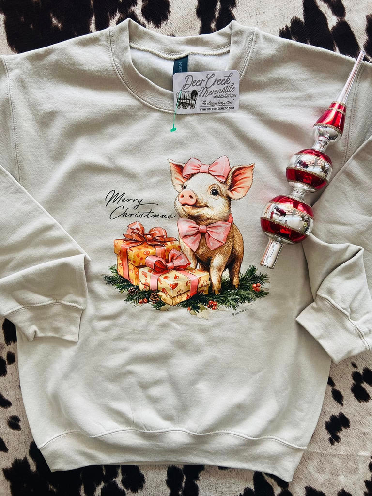 Christmas Pig Sweatshirt - Deer Creek Mercantile