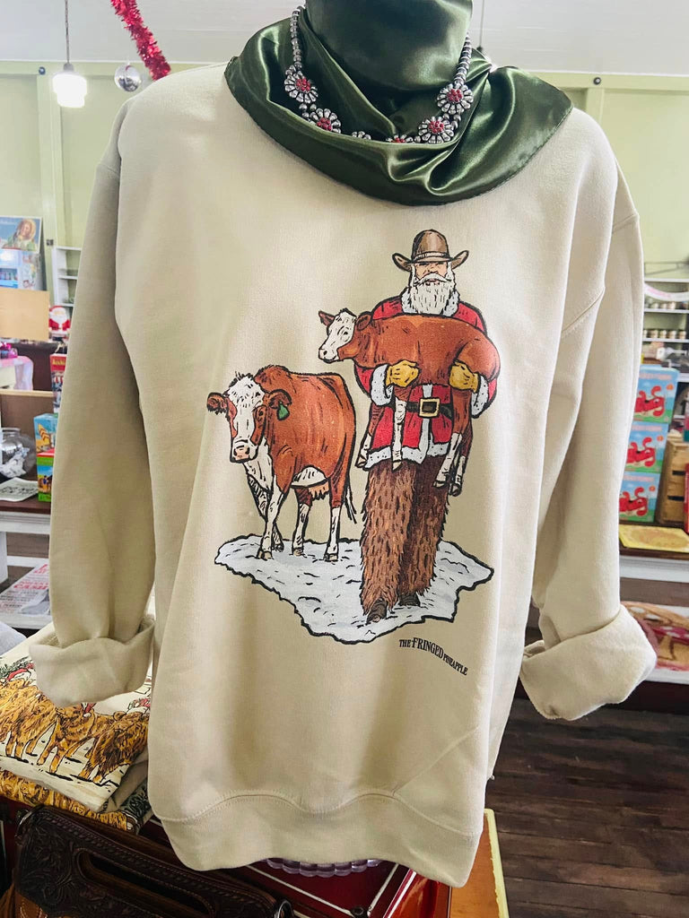 Always Knew Santa Was A Cowboy Sweatshirt - Deer Creek Mercantile