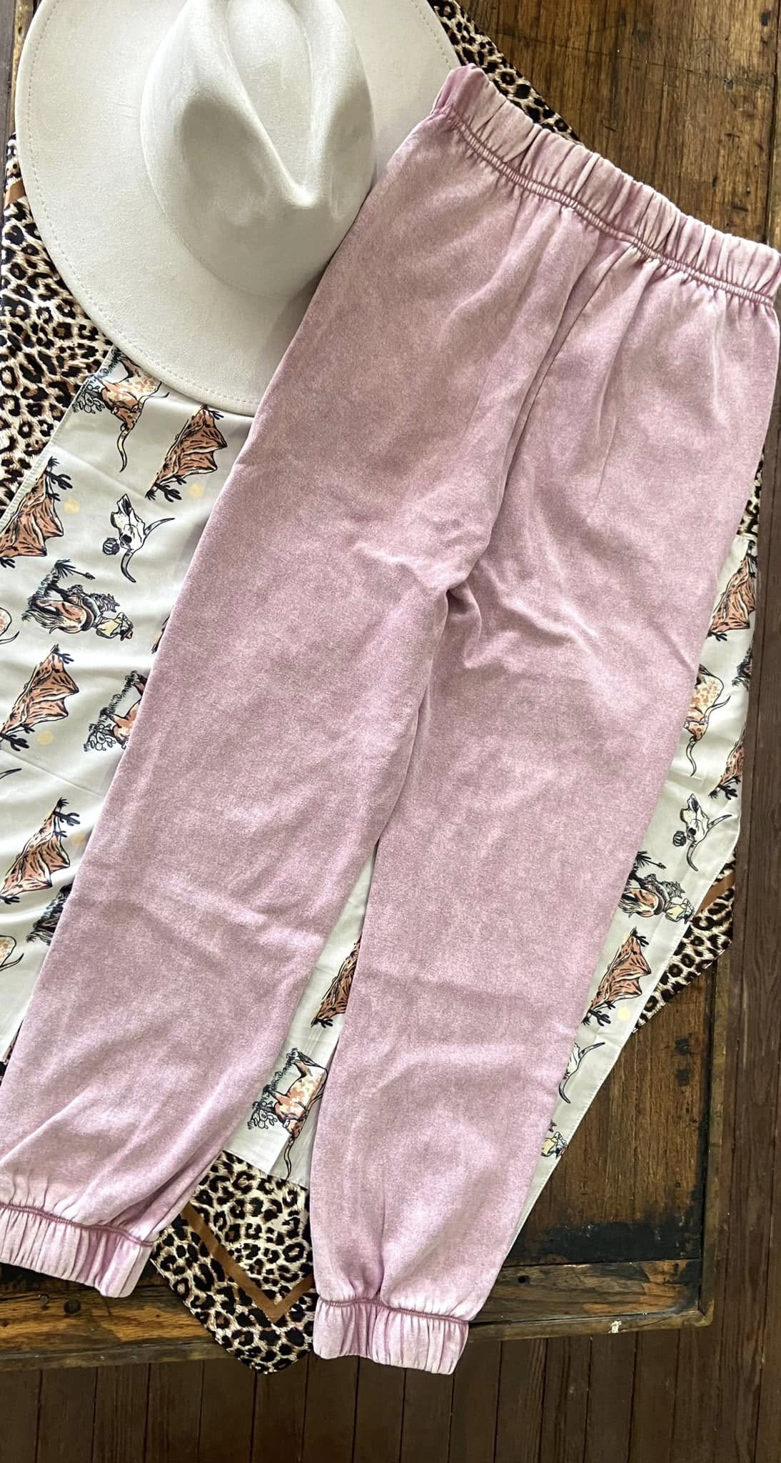 Blush Acid Wash Lounge Sweatpants - Deer Creek Mercantile