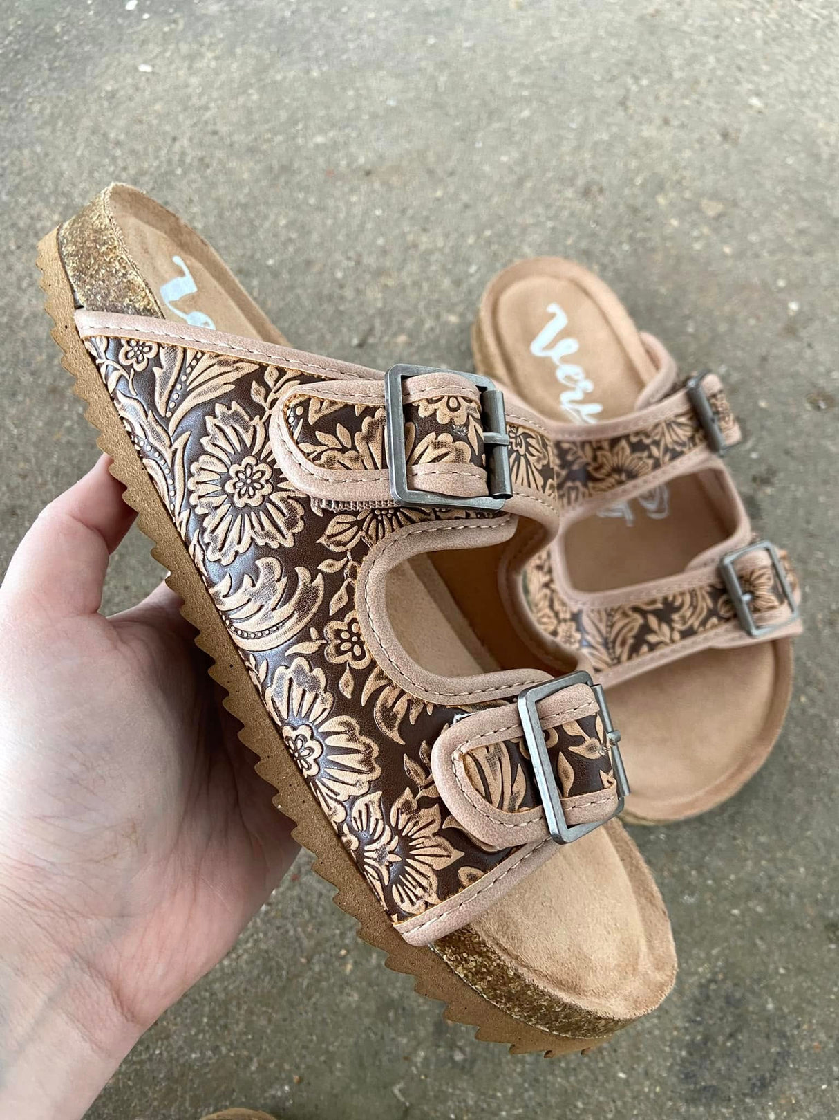 The Jock Tooled Sandals (Light Tan) - Deer Creek Mercantile