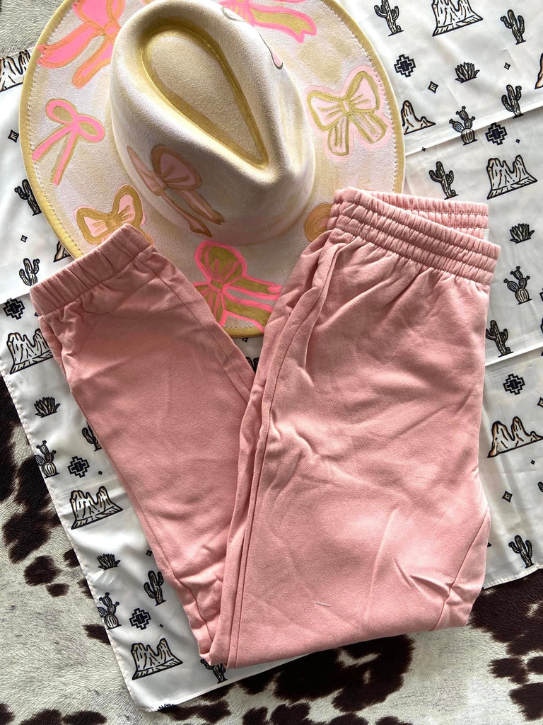 Powder Pink Jogger Pants - Deer Creek Mercantile