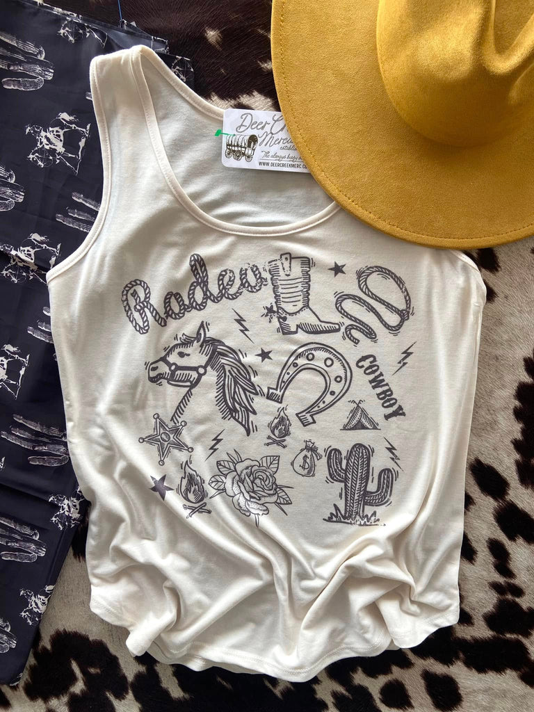 All Things Rodeo Graphic Tank Top - Deer Creek Mercantile
