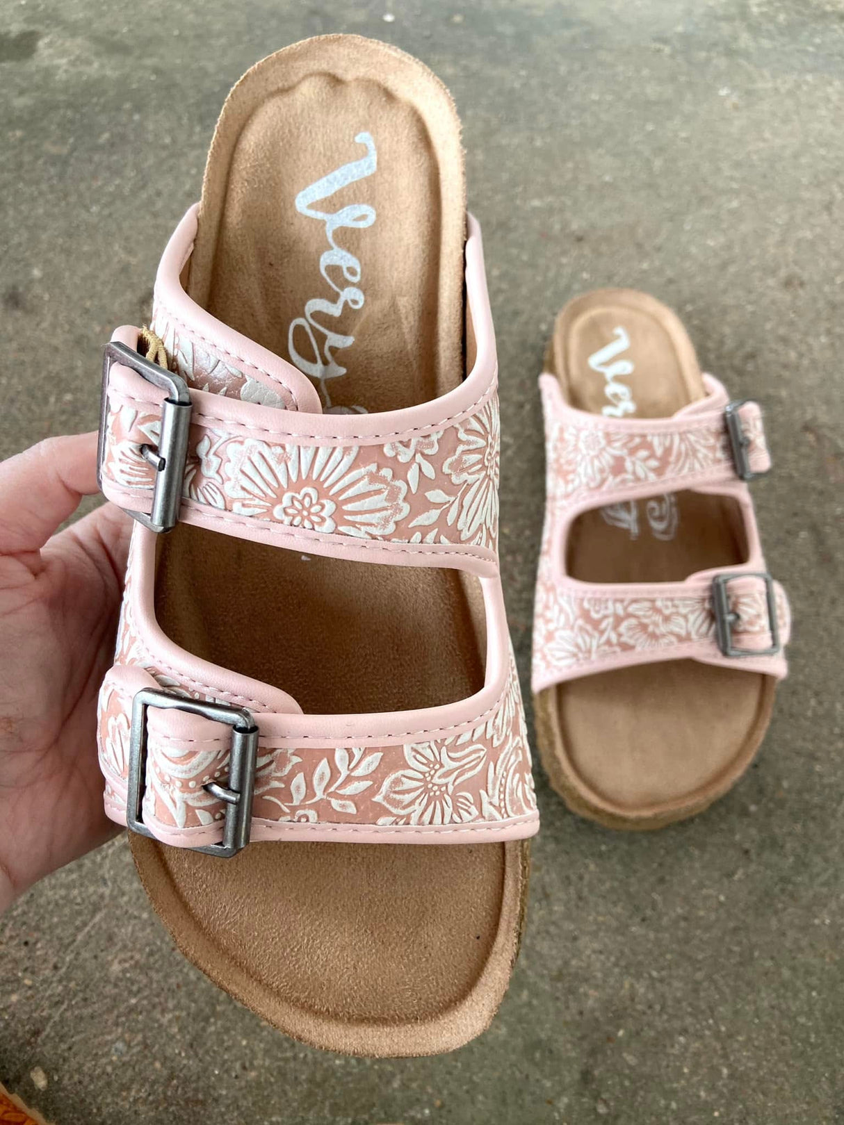 Ellie's Tooled Sandals (Blush) - Deer Creek Mercantile