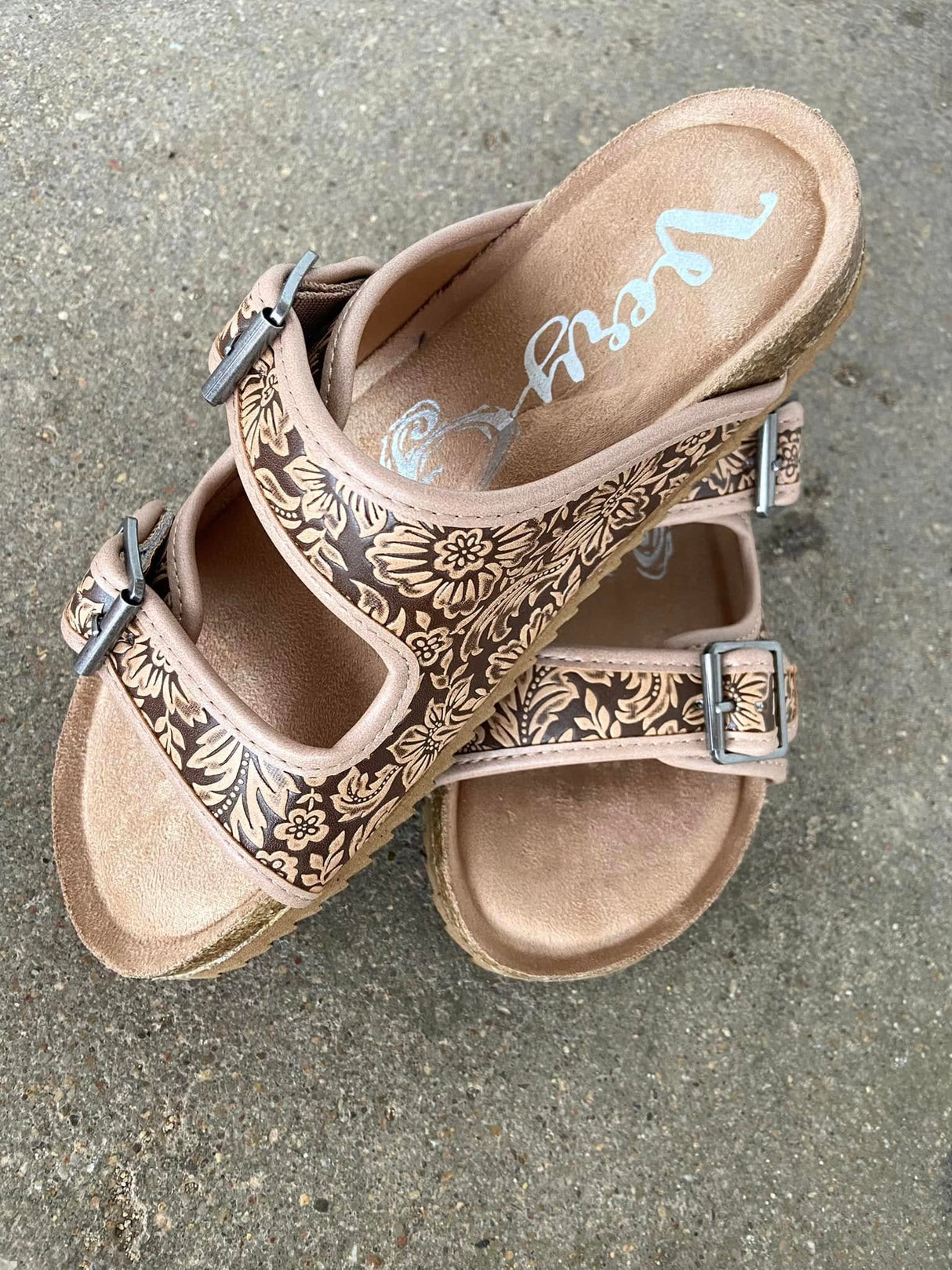 The Jock Tooled Sandals (Light Tan) - Deer Creek Mercantile