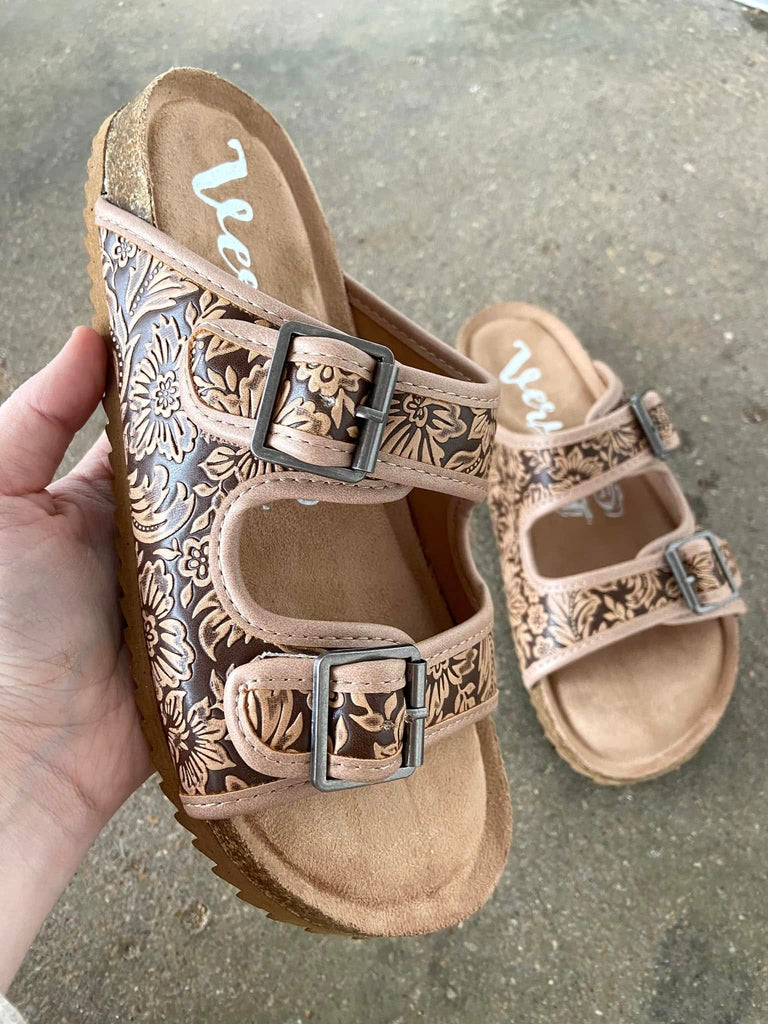 The Jock Tooled Sandals (Light Tan) - Deer Creek Mercantile