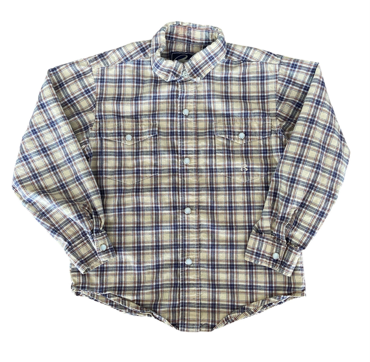 Pre-Loved ROPER YOUTH Brown Pearl Snap Shirt *Size Small (6-7) - Deer Creek Mercantile