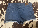 VINTAGE Lee Distressed Railroad Stripe Denim Shorts - Deer Creek Mercantile