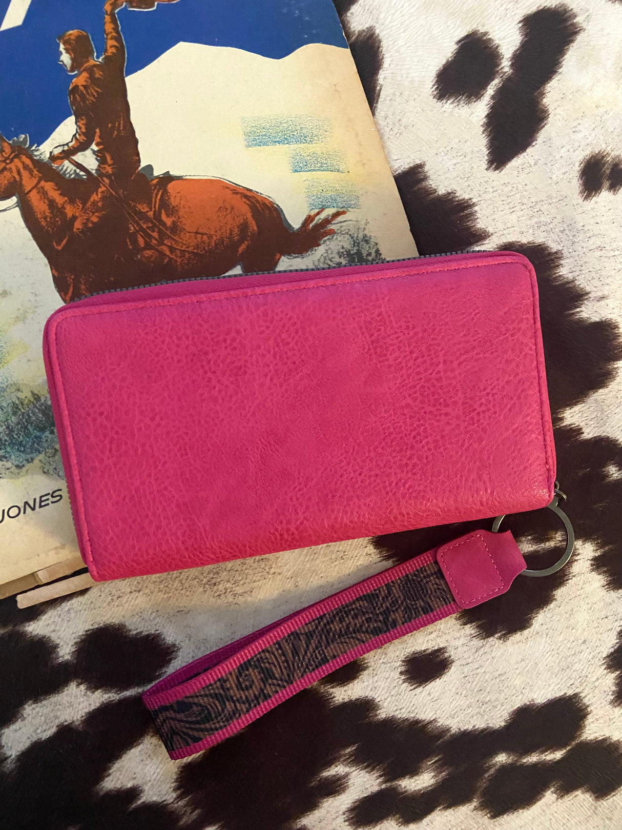 Wrangler Embroidered Wallet/Wristlet - Hot Pink - Deer Creek Mercantile